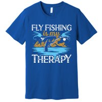 Flyfishing Is My Therapy Fly Angling Fish Hunting Therapy Gift Premium T-Shirt