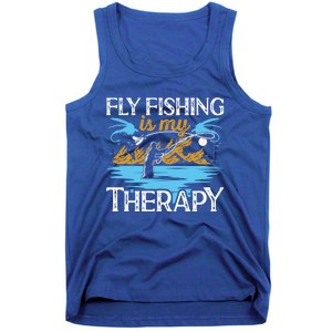 Flyfishing Is My Therapy Fly Angling Fish Hunting Therapy Gift Tank Top