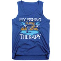 Flyfishing Is My Therapy Fly Angling Fish Hunting Therapy Gift Tank Top