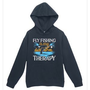 Flyfishing Is My Therapy Fly Angling Fish Hunting Therapy Gift Urban Pullover Hoodie