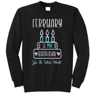 February Is My Birthday Yes The Whole Month cake Bday Sweatshirt