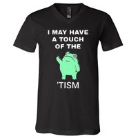 Frog I May Have A Touch Of The Tism V-Neck T-Shirt