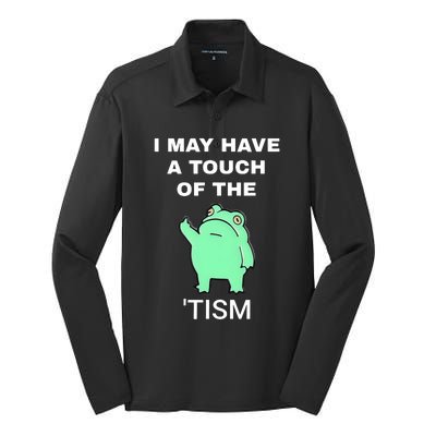 Frog I May Have A Touch Of The Tism Silk Touch Performance Long Sleeve Polo