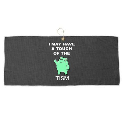Frog I May Have A Touch Of The Tism Large Microfiber Waffle Golf Towel