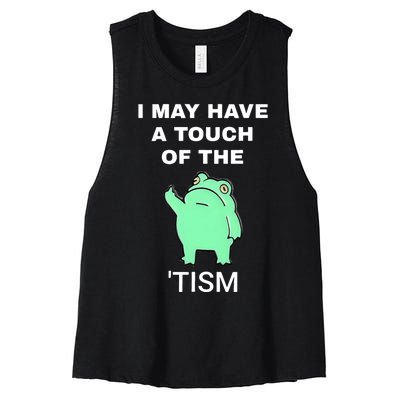 Frog I May Have A Touch Of The Tism Women's Racerback Cropped Tank