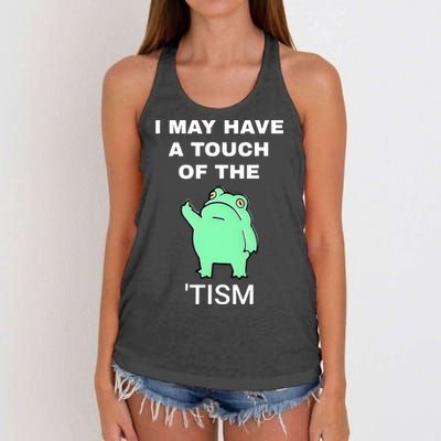 Frog I May Have A Touch Of The Tism Women's Knotted Racerback Tank