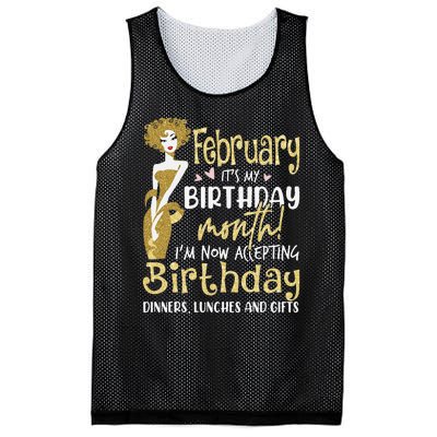 February It's My Birthday Month I'm Now Accepting Birthday Mesh Reversible Basketball Jersey Tank