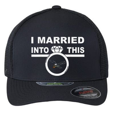 Funny I Married Into This Eagles Design Quote Cool Saying Flexfit Unipanel Trucker Cap