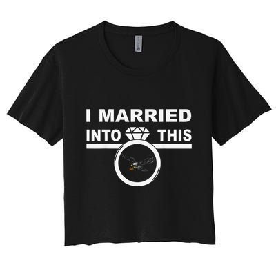 Funny I Married Into This Eagles Design Quote Cool Saying Crop Top
