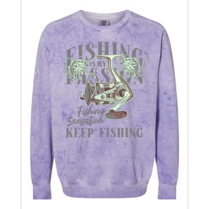 Fishing Is My Passion Colorblast Crewneck Sweatshirt