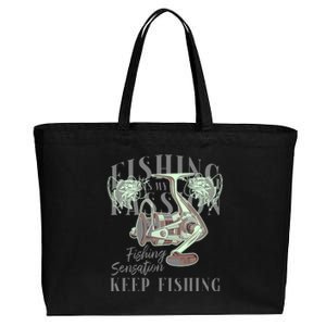 Fishing Is My Passion Cotton Canvas Jumbo Tote