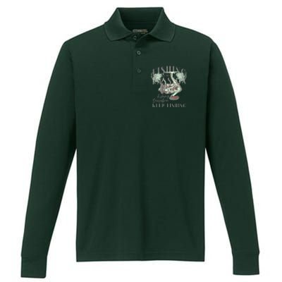 Fishing Is My Passion Performance Long Sleeve Polo