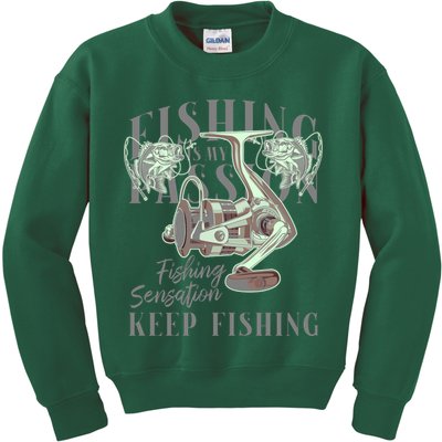 Fishing Is My Passion Kids Sweatshirt