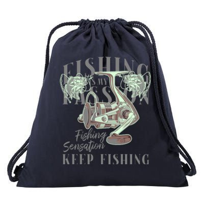 Fishing Is My Passion Drawstring Bag