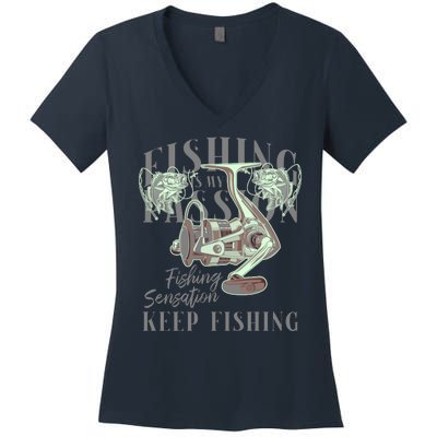 Fishing Is My Passion Women's V-Neck T-Shirt