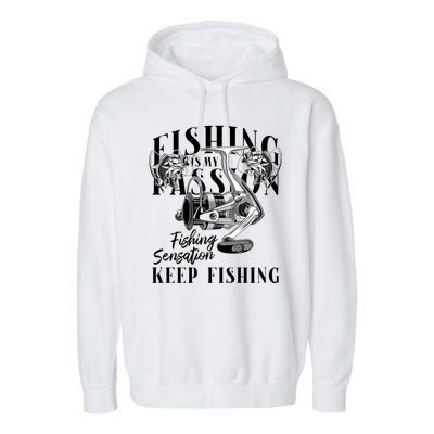 Fishing Is My Passion Garment-Dyed Fleece Hoodie