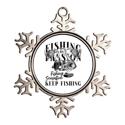 Fishing Is My Passion Metallic Star Ornament