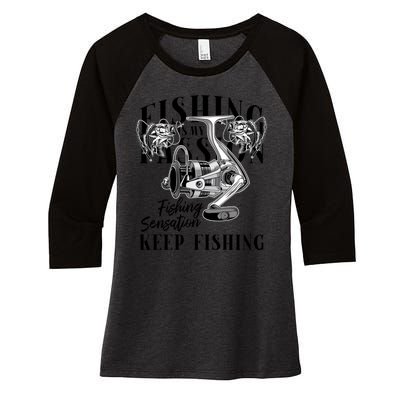 Fishing Is My Passion Women's Tri-Blend 3/4-Sleeve Raglan Shirt