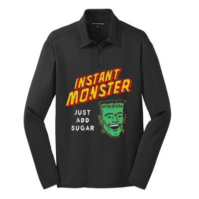 Funny Instant Monster Just Add Sugar Halloween Silk Touch Performance Long Sleeve Polo