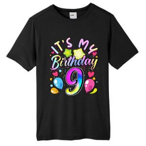 Funny Its My Birthday 9 Years Old 9th Birthday Tall Fusion ChromaSoft Performance T-Shirt