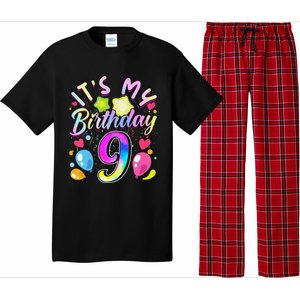 Funny Its My Birthday 9 Years Old 9th Birthday Pajama Set