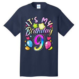 Funny Its My Birthday 9 Years Old 9th Birthday Tall T-Shirt