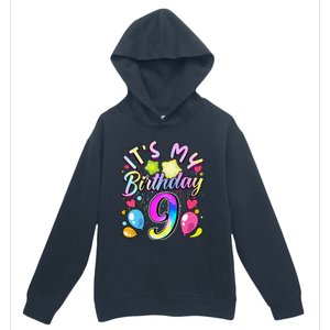 Funny Its My Birthday 9 Years Old 9th Birthday Urban Pullover Hoodie