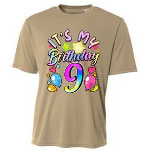 Funny Its My Birthday 9 Years Old 9th Birthday Cooling Performance Crew T-Shirt