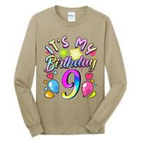 Funny Its My Birthday 9 Years Old 9th Birthday Tall Long Sleeve T-Shirt