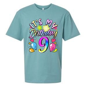 Funny Its My Birthday 9 Years Old 9th Birthday Sueded Cloud Jersey T-Shirt