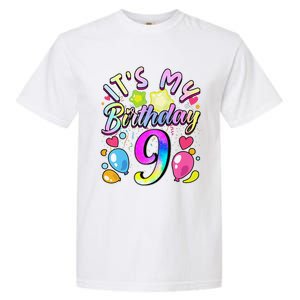 Funny Its My Birthday 9 Years Old 9th Birthday Garment-Dyed Heavyweight T-Shirt