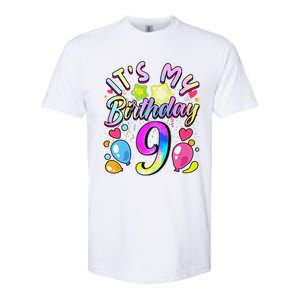 Funny Its My Birthday 9 Years Old 9th Birthday Softstyle CVC T-Shirt