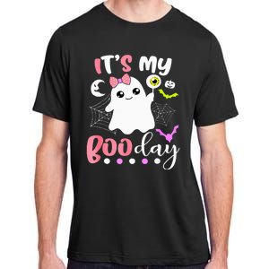 Funny Its My Boo Day Cute Halloween Birthday Ghost Pink Bow Adult ChromaSoft Performance T-Shirt