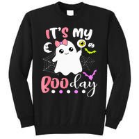 Funny Its My Boo Day Cute Halloween Birthday Ghost Pink Bow Tall Sweatshirt