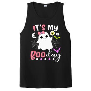 Funny Its My Boo Day Cute Halloween Birthday Ghost Pink Bow PosiCharge Competitor Tank