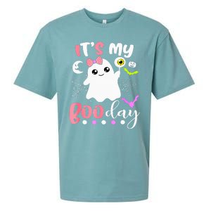 Funny Its My Boo Day Cute Halloween Birthday Ghost Pink Bow Sueded Cloud Jersey T-Shirt