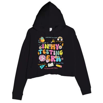 Funny In My Testing Era Test Day Teacher Day Crop Fleece Hoodie