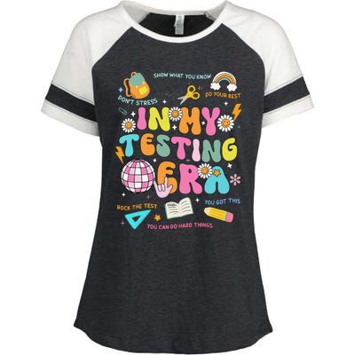 Funny In My Testing Era Test Day Teacher Day Enza Ladies Jersey Colorblock Tee