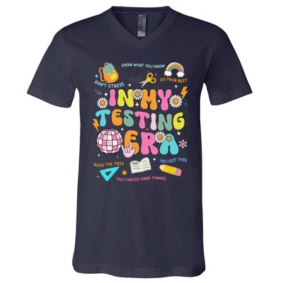 Funny In My Testing Era Test Day Teacher Day V-Neck T-Shirt