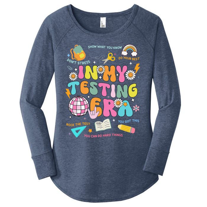 Funny In My Testing Era Test Day Teacher Day Women's Perfect Tri Tunic Long Sleeve Shirt