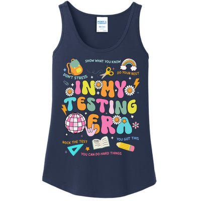 Funny In My Testing Era Test Day Teacher Day Ladies Essential Tank