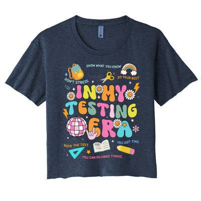 Funny In My Testing Era Test Day Teacher Day Women's Crop Top Tee