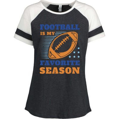 Football Is My Favorite Season Enza Ladies Jersey Colorblock Tee