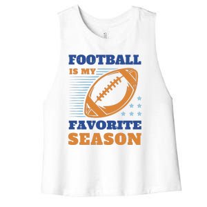 Football Is My Favorite Season Women's Racerback Cropped Tank