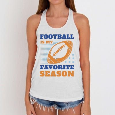 Football Is My Favorite Season Women's Knotted Racerback Tank