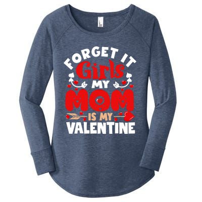 Forget It Mom Is My Valentine Funny Gift Gift Women's Perfect Tri Tunic Long Sleeve Shirt