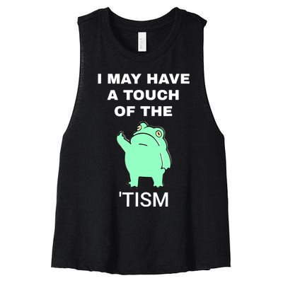 Frog I May Have A Touch Of The Tism Women's Racerback Cropped Tank