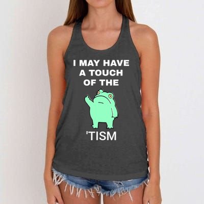 Frog I May Have A Touch Of The Tism Women's Knotted Racerback Tank