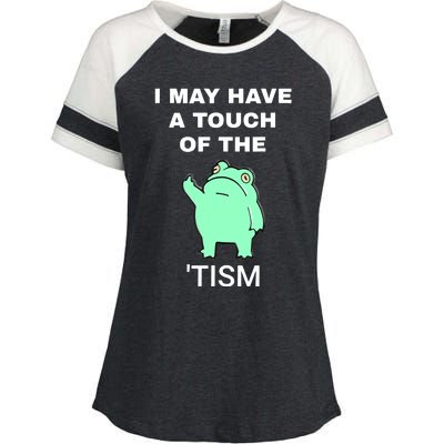 Frog I May Have A Touch Of The Tism Enza Ladies Jersey Colorblock Tee