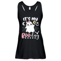 Funny Its My Boo Day Cute Halloween Birthday Ghost Pink Bow Ladies Essential Flowy Tank